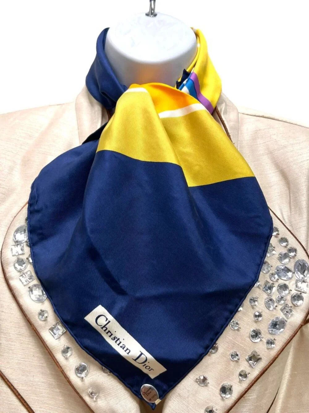 New-Christian Dior Neck-kerchief silk Satin 20